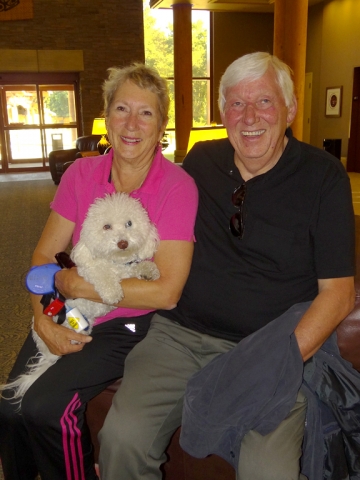 Nan Nichols, JM and their new little fluff dog